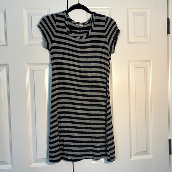 Olivia Rae Black and Gray striped dress. - Picture 1 of 2
